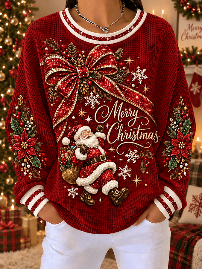 Women's Christmas Art Pattern Comfortable Sweatshirt