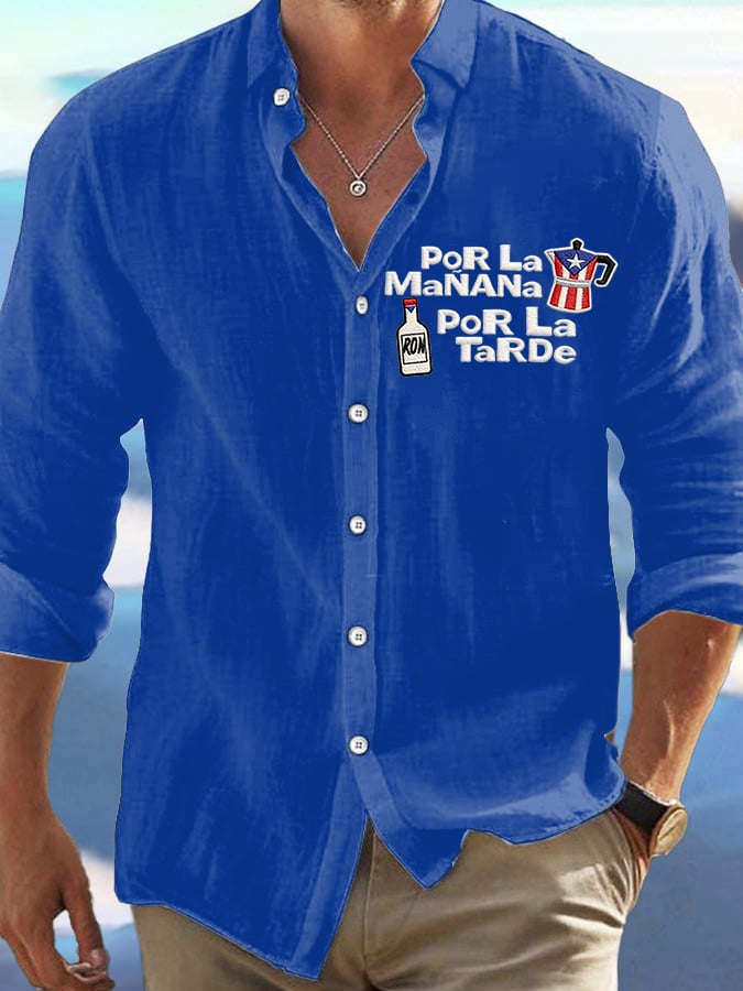 Men's Puerto Rican print casual shirt