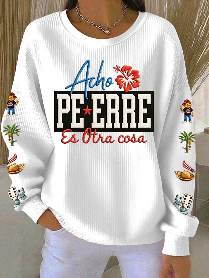 Women's Puerto Rico Print Crewneck Sweatshirt
