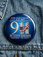 9/11 Memorial Printed Brooch