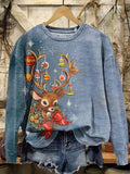 Women's Christmas Print Crew Neck Sweatshirt