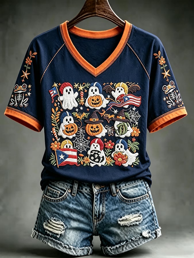 Women's Halloween In Puerto Rico Print T-Shirt