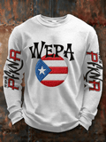 Men's Puerto Rico Casual Round-neck Printed Sweatshirt