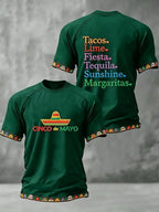 Men's Retro Cinco de Mayo Print Raglan Sleeve T-Shirt