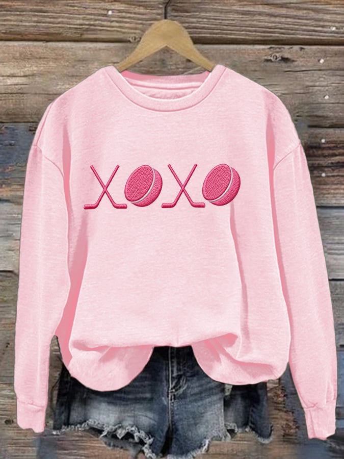 Women's XOXO Hockey Themed Sweatshirt