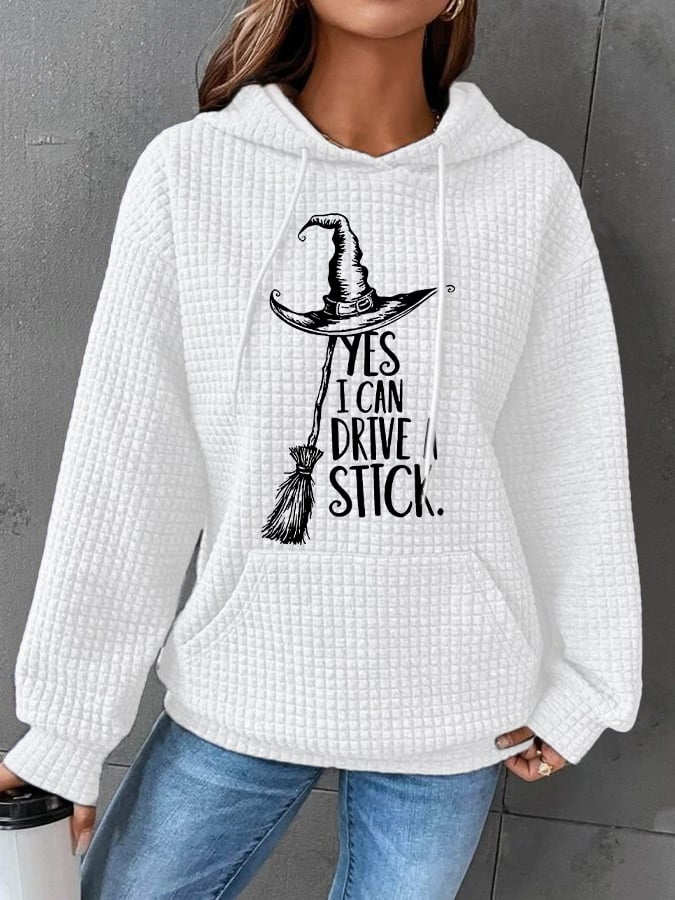 Women's Yes I Can Drive A Stick Print Casual Sweatshirt