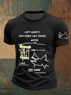 Men's Great White Shark Print Short Sleeve T-Shirt