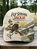 Retro Jackie Fly Strong, Hope Takes Wing Again Print Baseball Cap