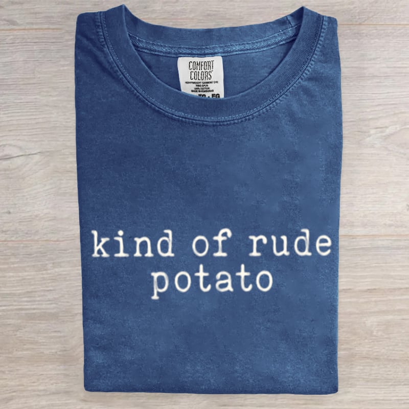 Kind Of Rude Potato Funny Thanksgiving Couples Art Print T-Shirt