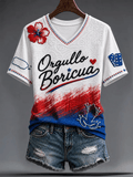 Women's Puerto Rico Pride Art Printed T-shirt