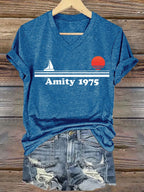 Women's Amity Island 1975 Print T-shirt