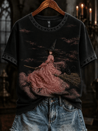 Women's Halloween Witch Print T-shirt