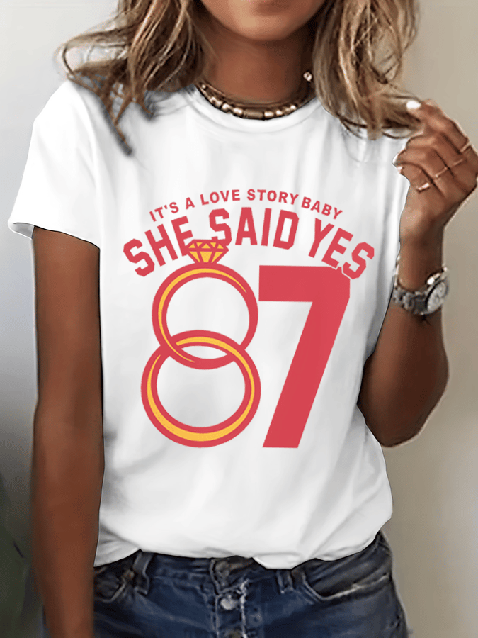 Women's Hot Spot Print Crew Neck T-shirt