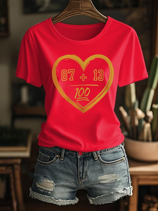 Women's Casual Printed Round Neck T-Shirt