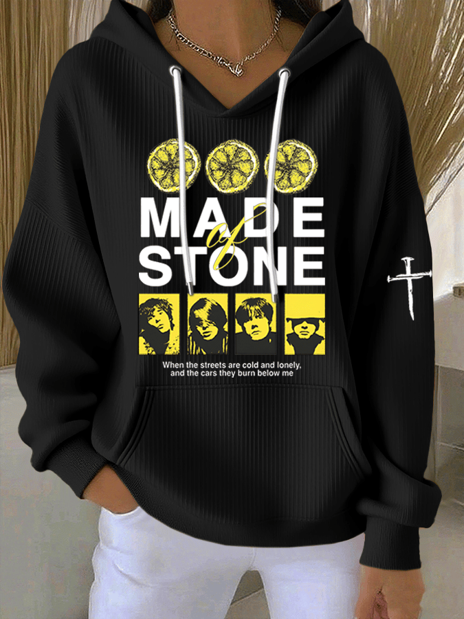 Women's Music Print Casual Hoodie