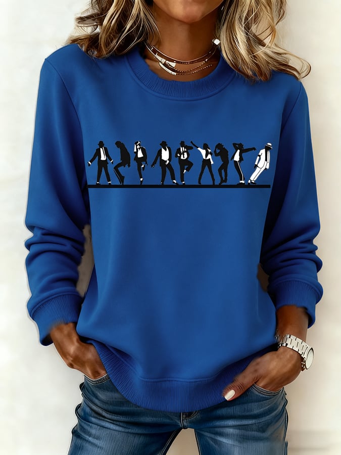Women's Casual Printed Long-Sleeve Sweatshirt