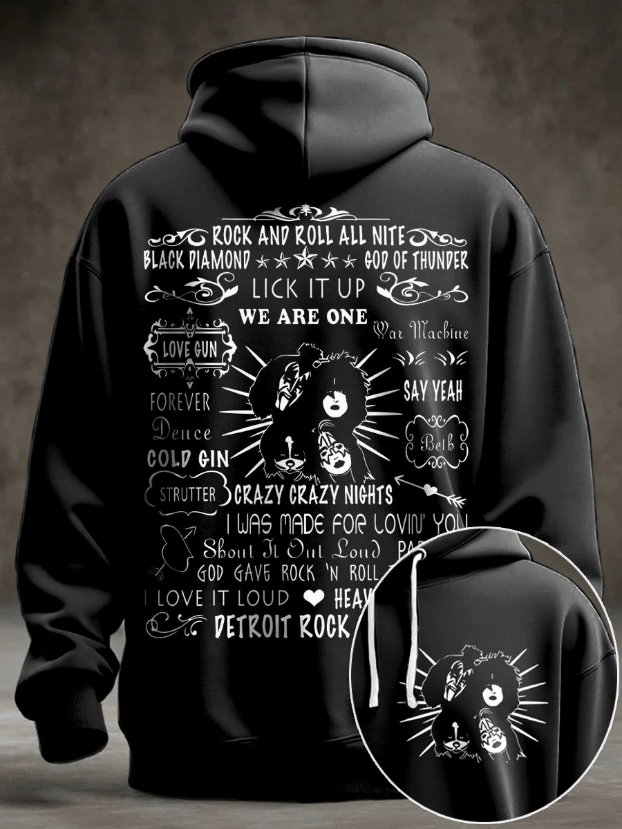 Men's Rock Music Print Sweatshirt