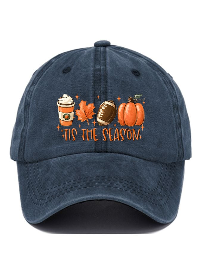 Tis The Season Football Print Baseball Cap