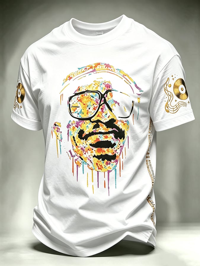 Men's Singer Print Casual T-Shirt
