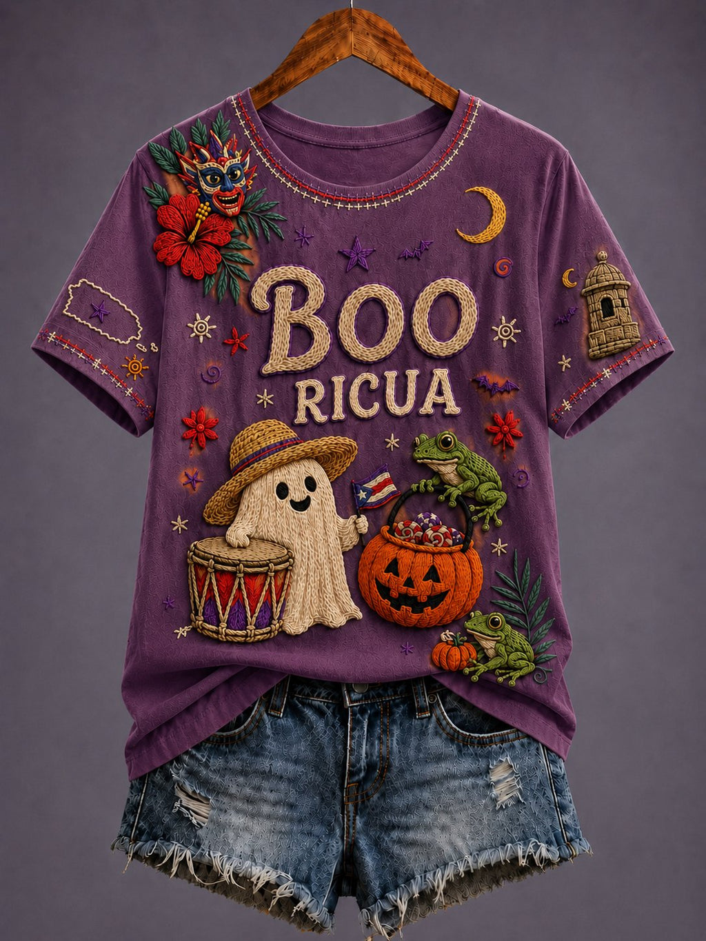 Women's Puerto Rico Halloween Graphic T-shirt