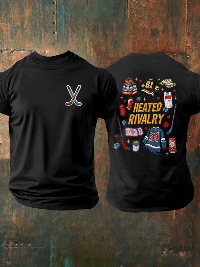 Men's Hockey Romance Print T-Shirt
