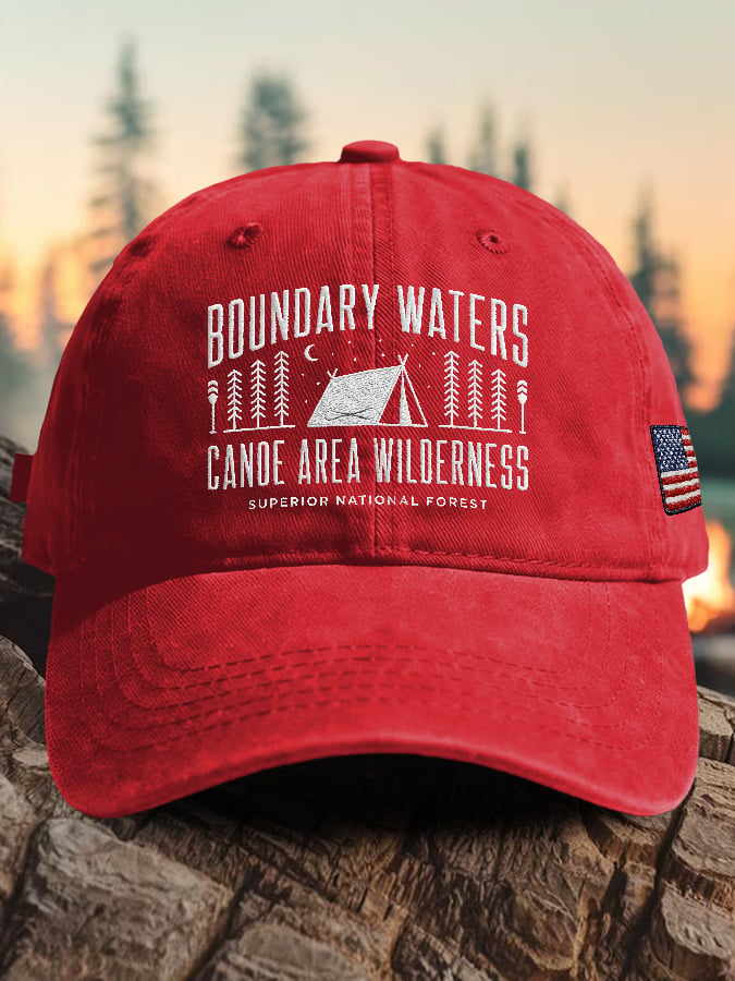 Retro Boundary Waters Cande Area Wilderness Superior National Forest Print Baseball Cap