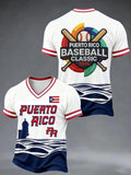 Men's Baseball Print Casual T-Shirt