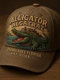 Unisex Vintage Washed Crocodile Print Hat