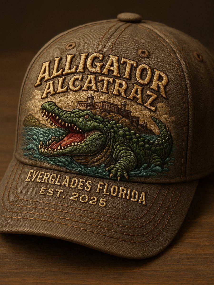 Unisex Vintage Washed Crocodile Print Hat
