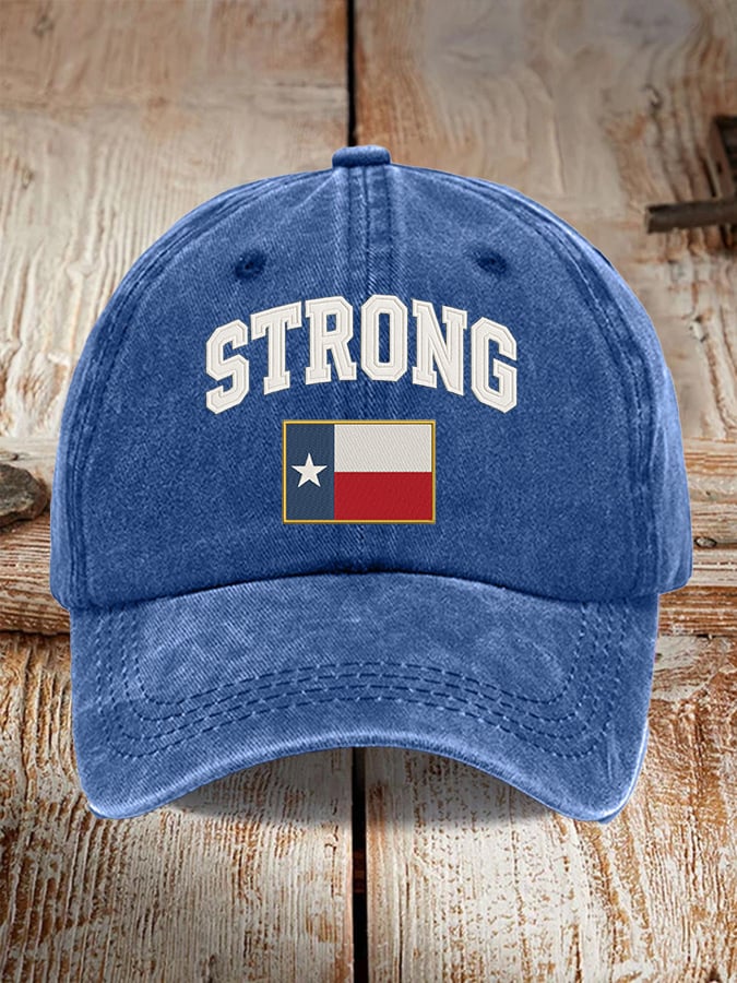 Retro Texas Strong Print Baseball Cap
