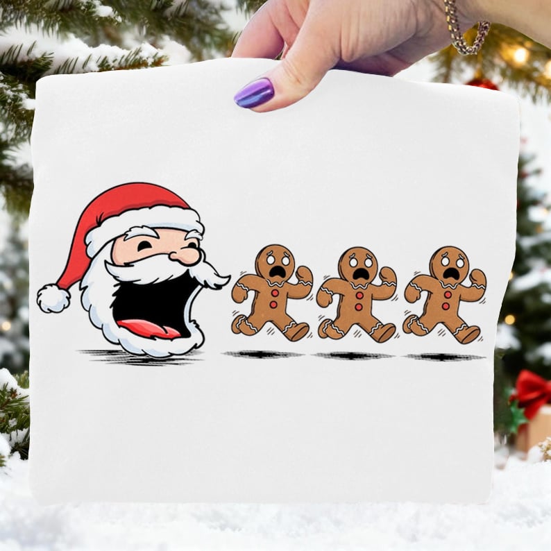 Funny Santas Cookie Christmas Art Print Sweatshirt