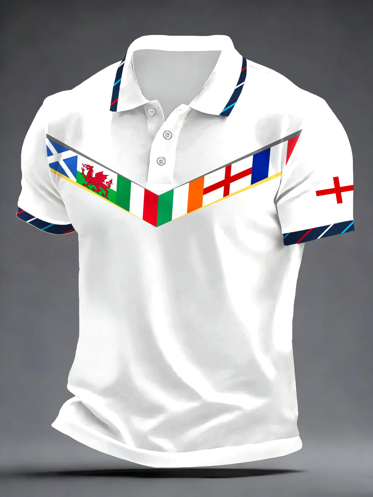 Men's Football Print Polo Shirt