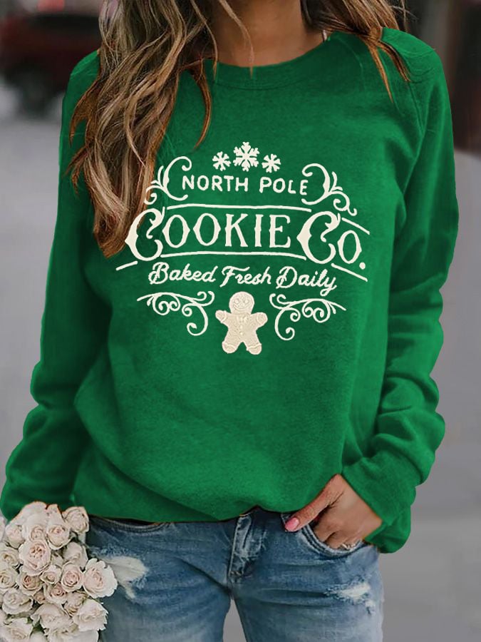 Women's Christmas Print Long Sleeve Sweatshirt