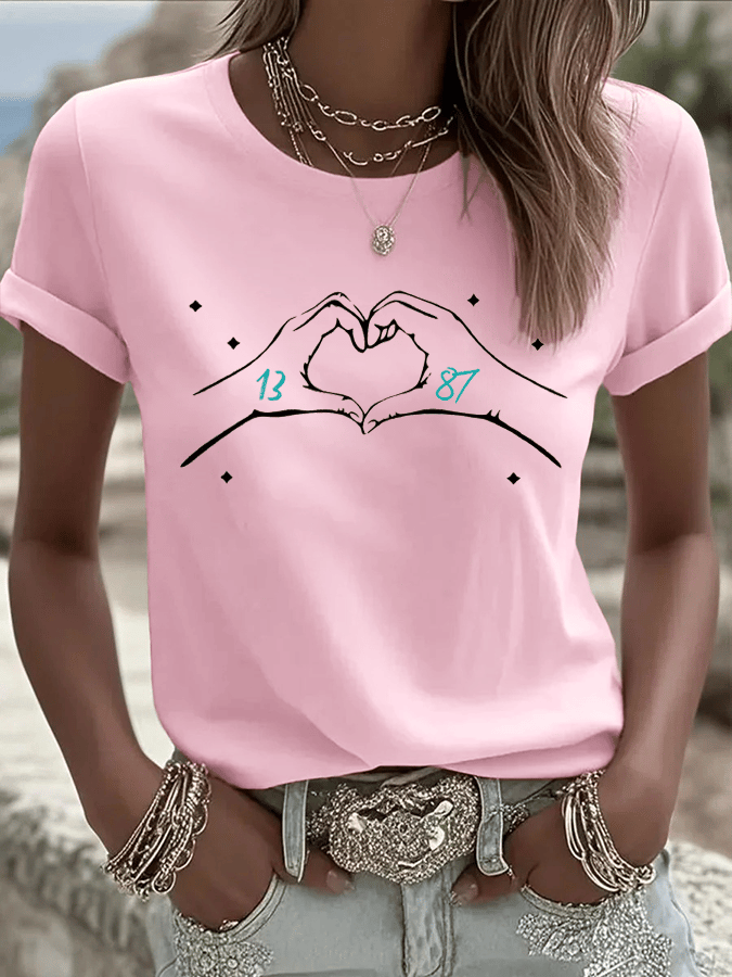 Women's Hot Spot Print Crew Neck T-shirt