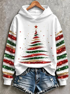 Women's Casual Printed Hooded Sweatshirt