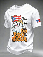 Men's Puerto Rico Halloween Printed Short-Sleeve T-Shirt