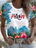 Women's Printed Round Neck T-Shirt