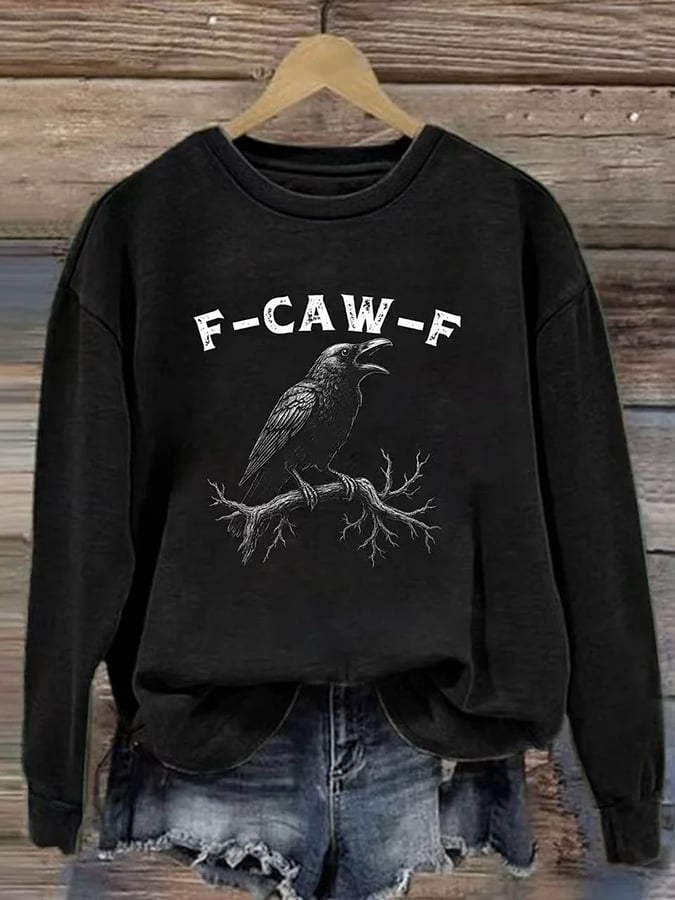 Women's F-Caw-F Crow Printed Sweatshirt