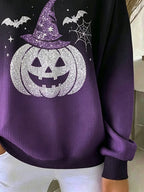 Women's Casual Halloween Print Pullover Sweatshirt