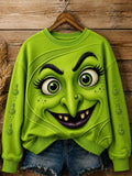Women's Halloween Witch Print Hoodie
