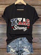 Women's Retro Texas Strong Print T-Shirt