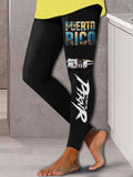 Puerto Rico Singer Boricua Decorate Printed Leggings