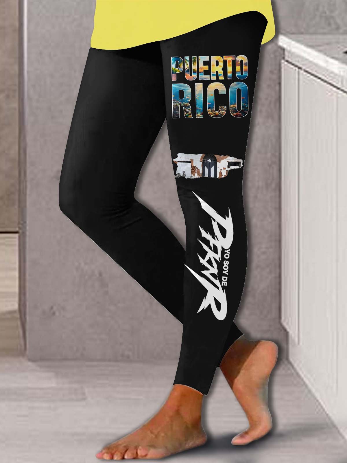 Puerto Rico Singer Boricua Decorate Printed Leggings