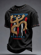 Men's Puerto Rico Art Printed Short-sleeved T-shirt