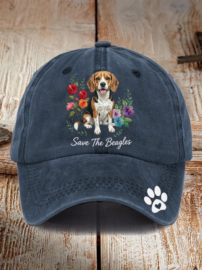 Unisex Save The Beagles Printed Hat