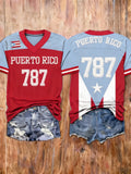 Women's Puerto Rico Baseball Print Shirt