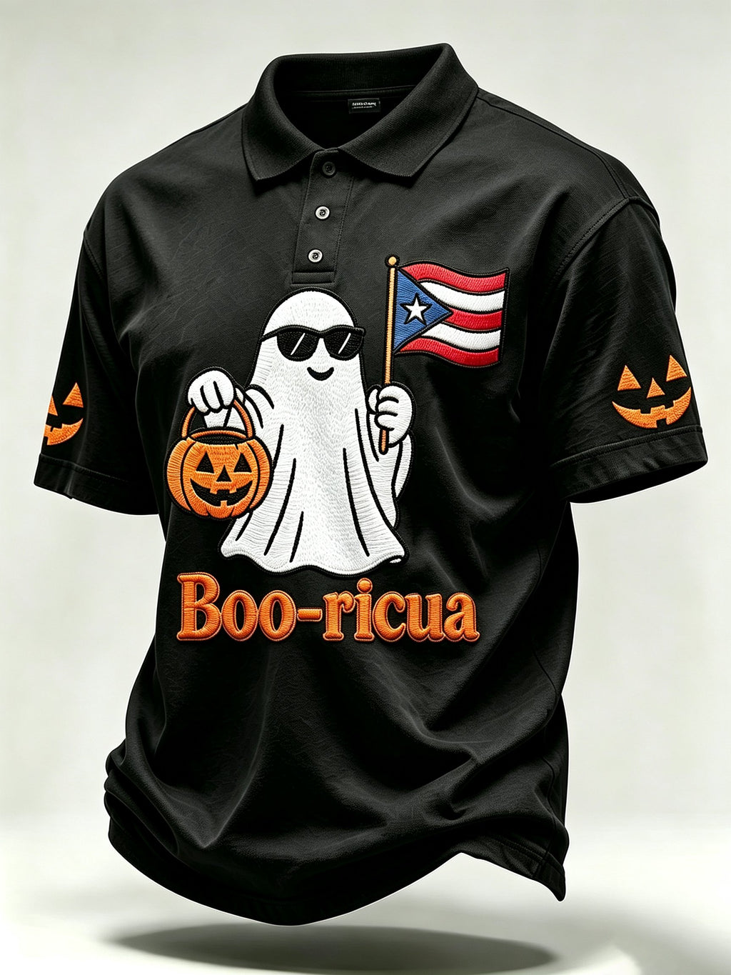 Men's Halloween In Puerto Rico Print Polo Shirt
