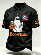Men's Halloween In Puerto Rico Print Polo Shirt