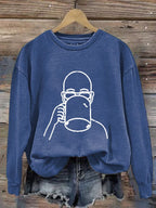 Women's Casual Printed Long-Sleeve Sweatshirt