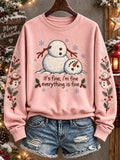 Women's Retro Christmas Print Hoodie